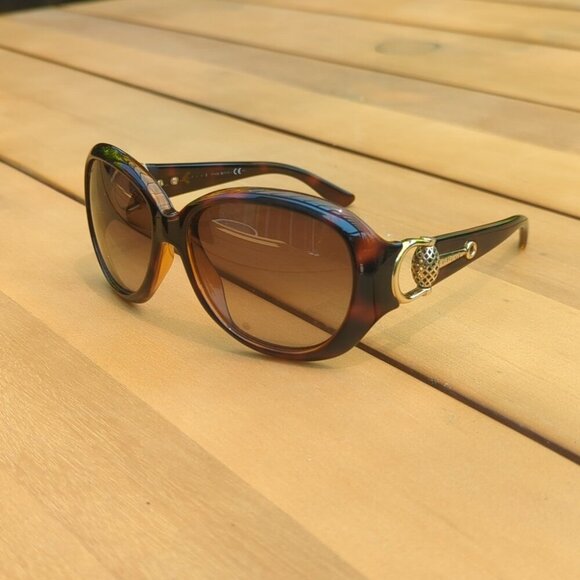 Gucci Brown Oversized Sunglasses with Tortoiseshell Frame - Great Condition - Picture 1 of 6